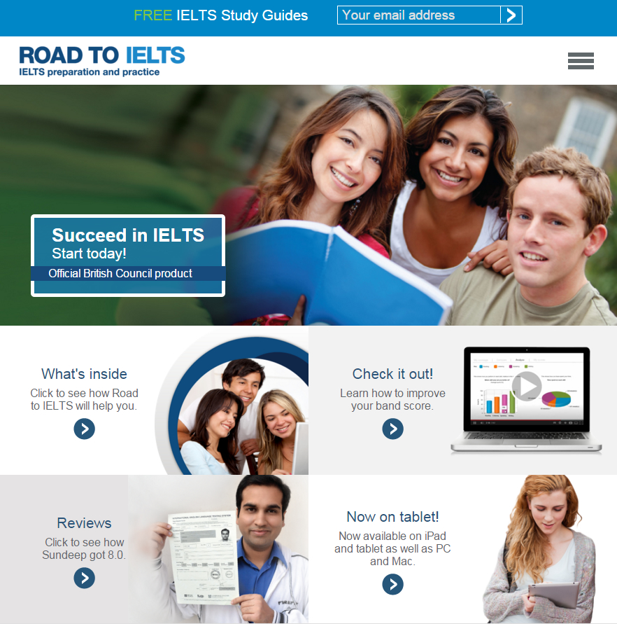 ieltspractice tablet browser preview
